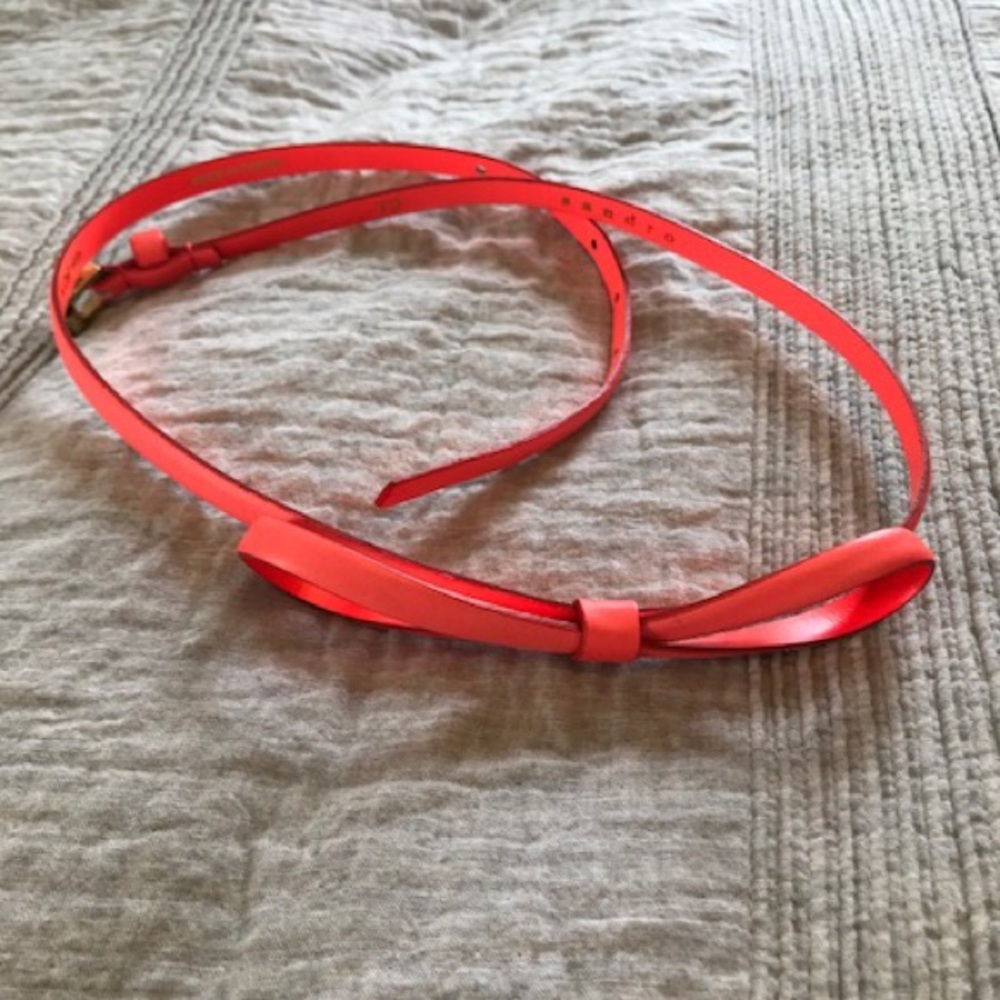 Sandro Neon Pink Leather Belt